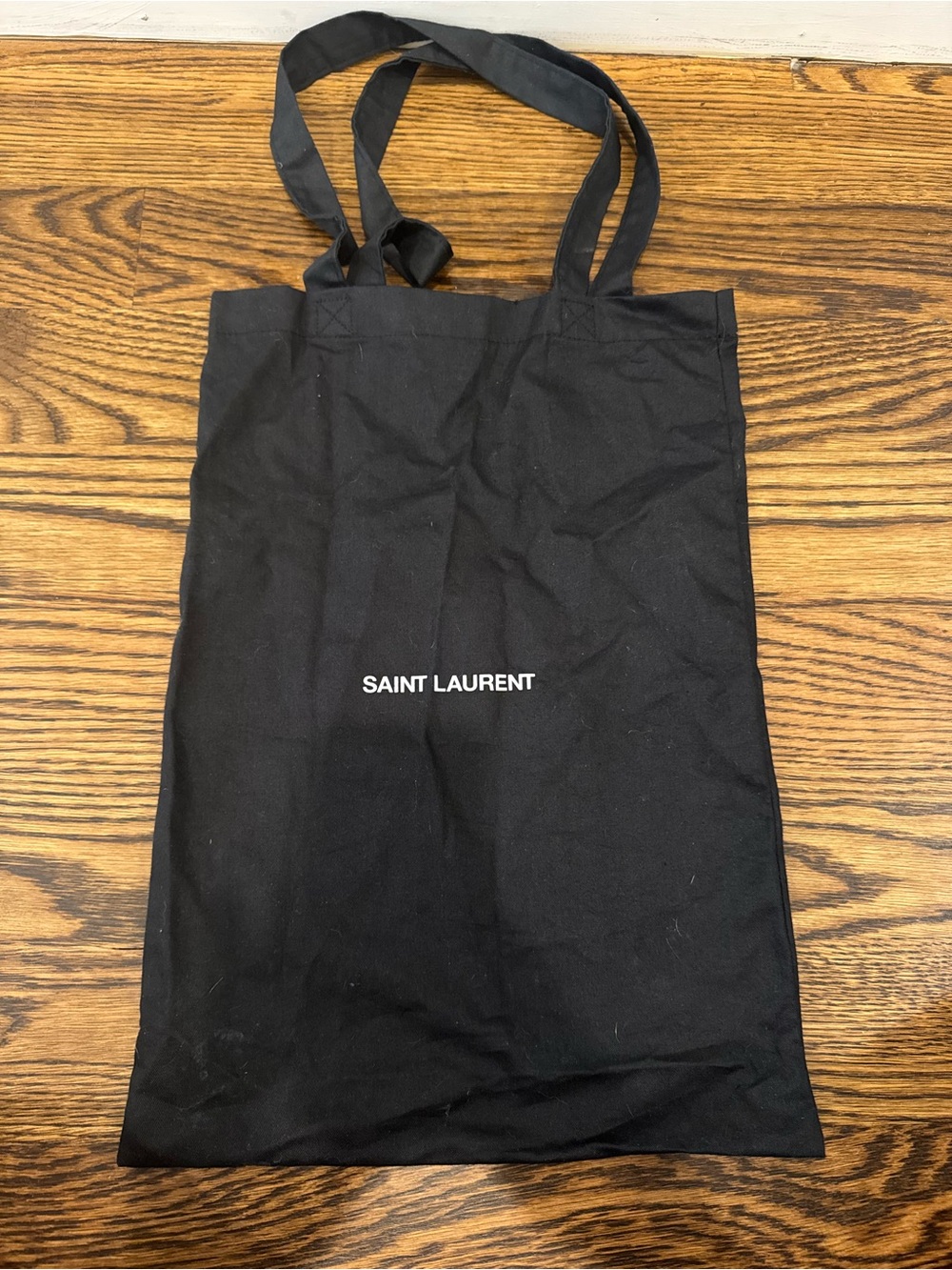Saint Laurent Black Canvas Logo Tote Bag